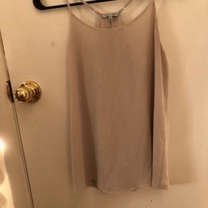 Cream racer back tank